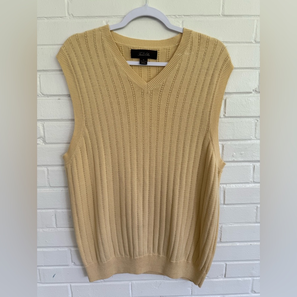 Tasso Elba Pale Yellow Sweater Vest